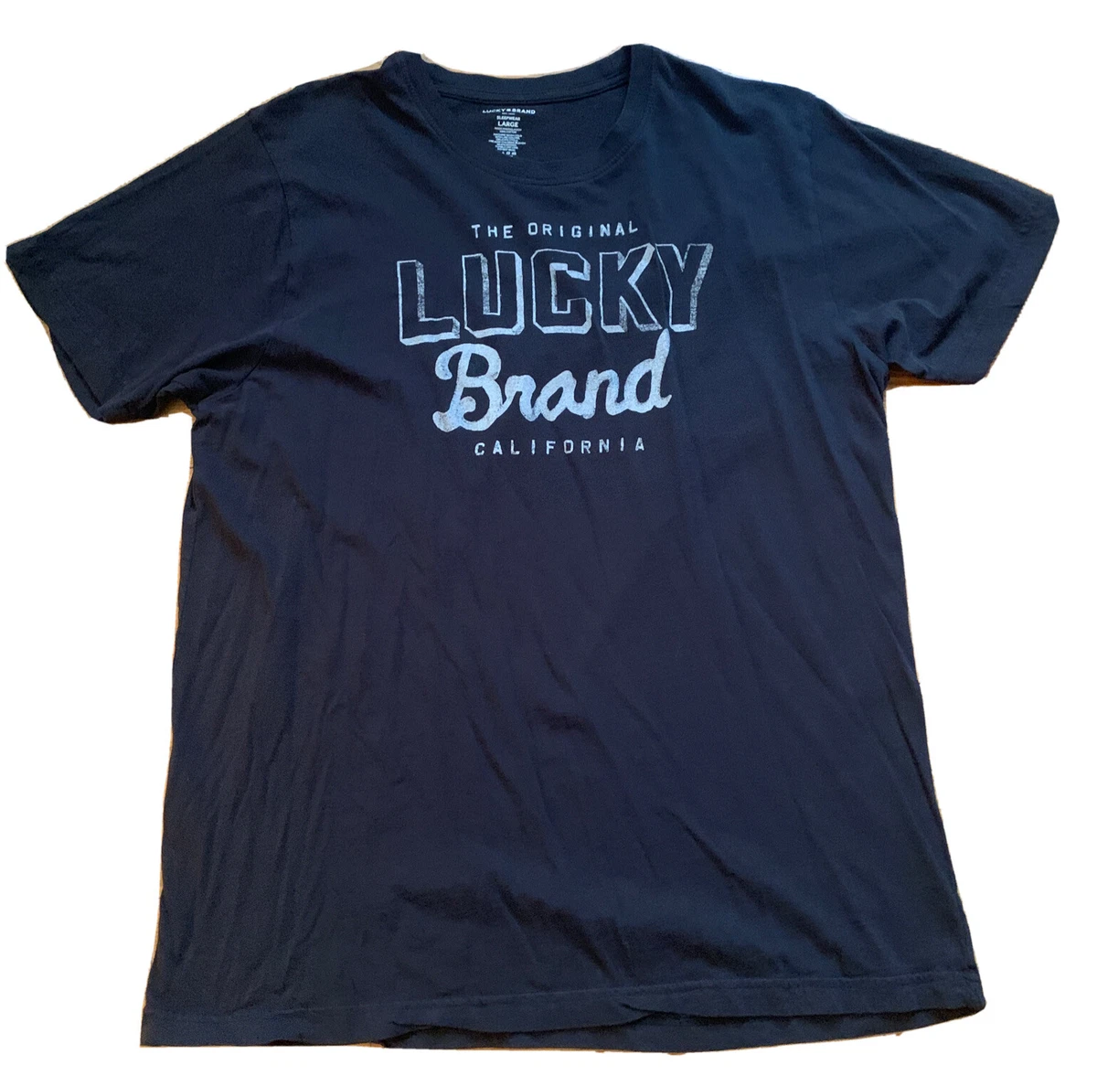 Lucky Brand Mens T Shirt For Sleep Pajama Lounge Top Black Graphic