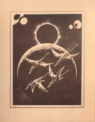 Jim Phillips-Neil Young Collab Volume l  Ducks   High Flyin' Hemp Print.