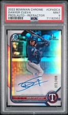 Danyer Cueva #Cpadca 2022 Bowman Chrome Refractor /499 RC Rookie Auto PSA 9 MINT