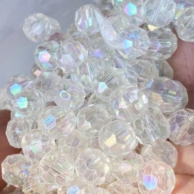 100 Stck. 8 mm Transparenz Acryl Winkel Perle zum Selbermachen Handwerk Schnur Lose Perlen Halskette