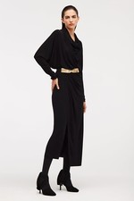 Zara Studio Black Limited Edition Dress Draped Detail Vent At Hem XS RRP £119