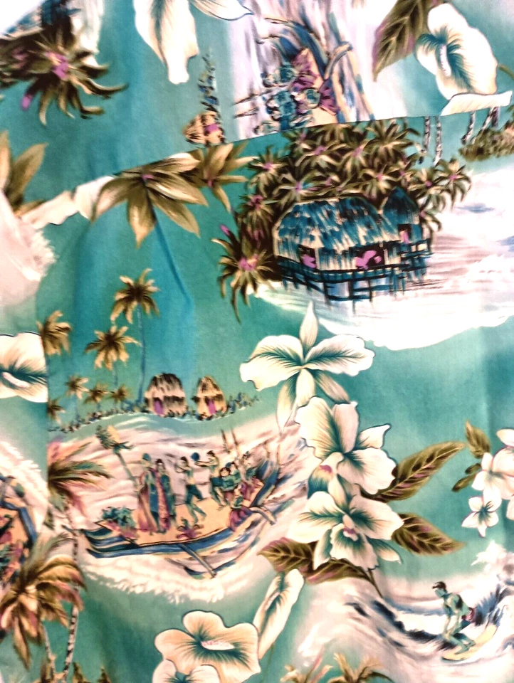 CAMISA DE CAMPAMENTO HAWAIANA FLORAL CABAÑA ISLEÑOS MODA JADE VINTAGE GRANDE PARA HOMBRE XXXL 3XL Foto 2 de 4