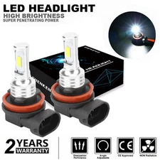 H11 LED Headlight Super Bright Bulbs Kit White 6000K 8000LM High/Low Beam