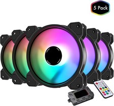 FAN KIT 5-Pack - 120mm Addressable RGB LED Case Cooling Fans with RGB Conroller