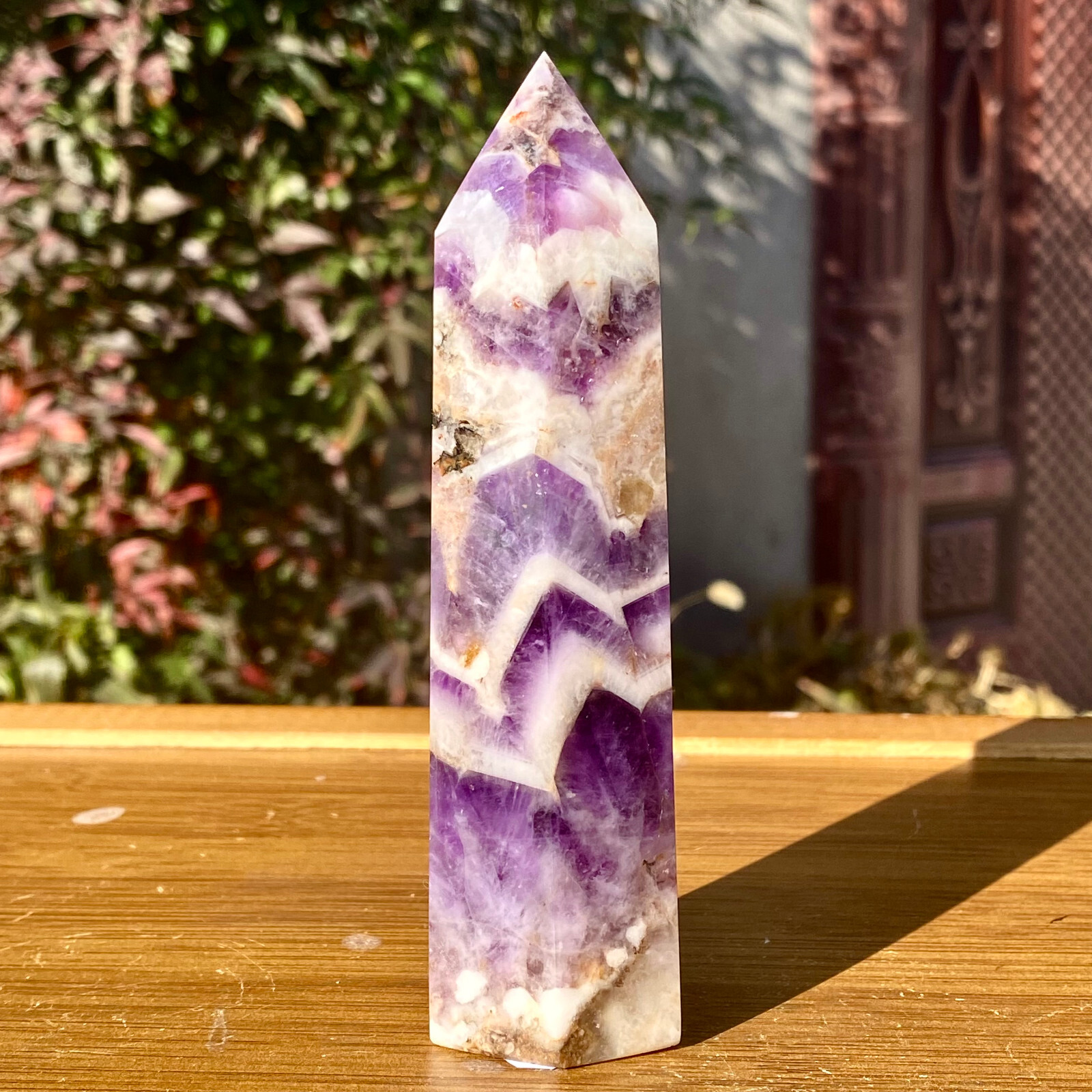 210G Natural fantasy amethyst column wand obelisk restoration -