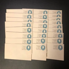Vintage Paper 4 Crafting: 1¼c 1950s Stamped Envelopes, Worcester MA; 25 Pieces