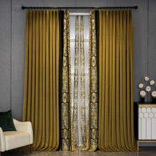 Paño de dormitorio Americano grueso dorado terciopelo cortina opaca cortina de tul cortina C1834