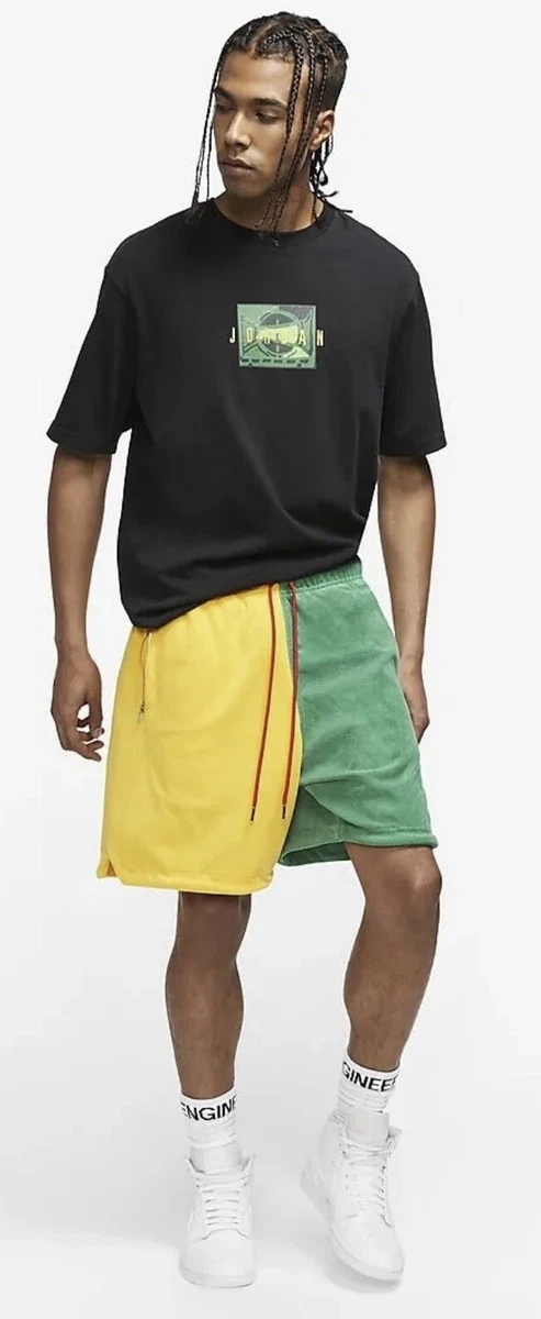 Green red and top yellow nike shorts