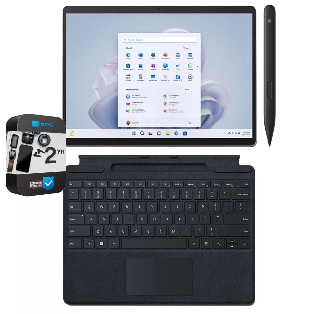 Microsoft Surface Pro 9 13 Tablet i7 32GB/1TB +Accessories +Extended  Protection 196388024674