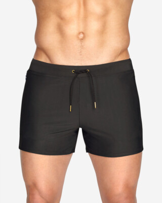 Men's Solid Color Stretch Shorts Beach Shorts Quick Dry Casual Swimming Trunks