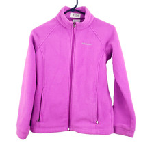 Columbia Youth Full Zip Fleece Jackets Long Sleeve Mock Neck Fushia Size Large