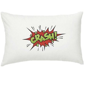 Custom Made White Cotton CRASH Printed Pillowcase