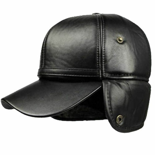 Men Winter Warm Leather Bomber Hats 
