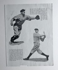 Goose Goslin Signed Publication Page Detroit Tigers HOF Died 1971