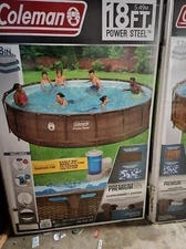 Coleman Power Steel Deluxe Above Ground Swimming Pool - 18ft x 48in