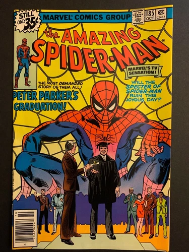 Amazing Spider-Man 185 FN-VF -- Peter Parker Graduates! Last Ross Andru 1978