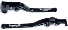 675 STREET TRIPLE 2008-2016   LONG BLACK BRAKE + CLUTCH LEVER Laser engraved