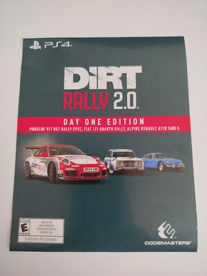 Dirt Rally 2.0 Day One Edition Pre-Order Bonus DLC for PS4 Playstation 4