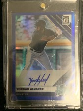 2019 Donruss Optic Yordan Alvarez Rated Prospect Blue Refractor Autograph #/75