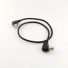 1x USB 2.0 A Male Left Angle To USB B Male Right Angle 90  Printer Scanner Cable