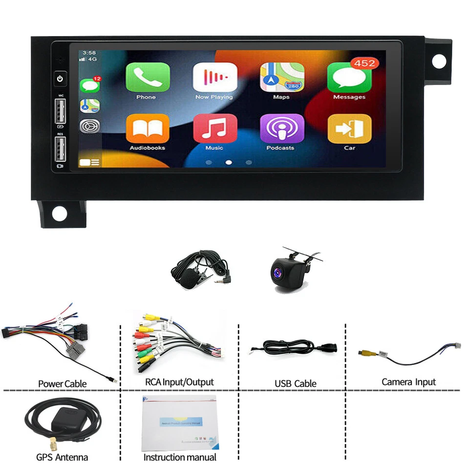 6.8" ANDROID AUTO FOR CHRYSLER NEW YORKER 1975-1996 CAR CARPLAY STEREO RADIO GPS - Image 2 of 4