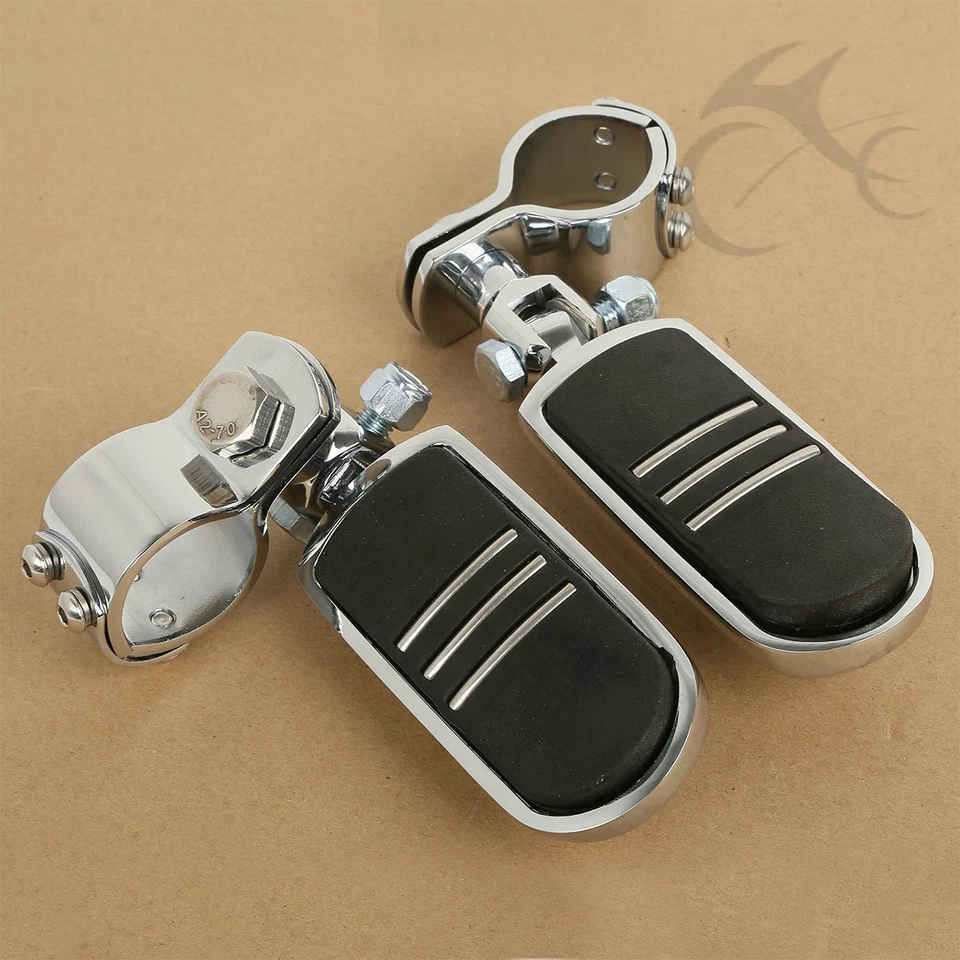 Barra de carretera ajustable de 1"" 1-1/4"" 1-3/8"" estriberas protector de motor cromado Foto 4 de 4