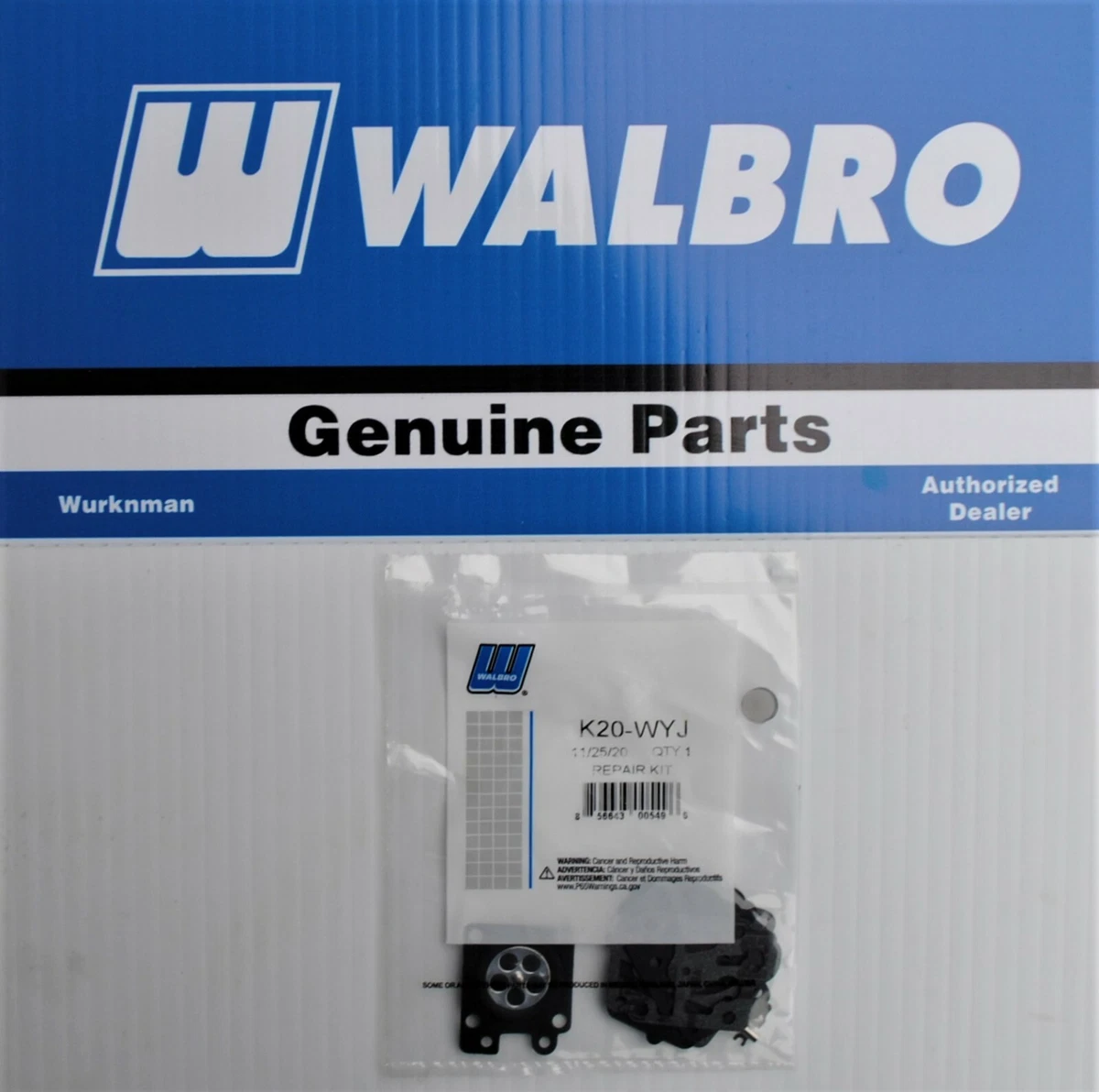 Kit réparation carburateur Walbro K20WYJ, K20-WYJ
