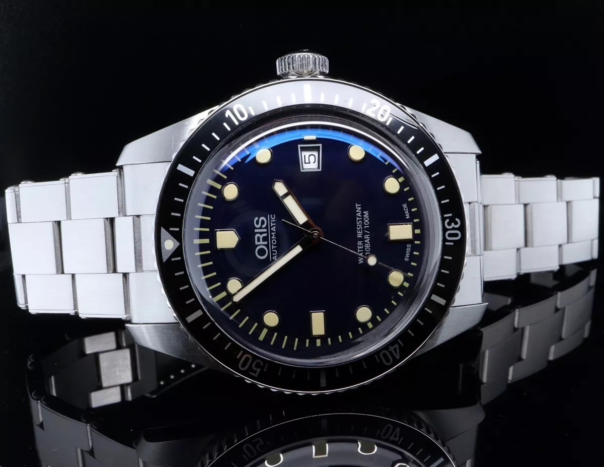 Auth. Oris Divers 65 Steel 100m Blue Dial Divers Watch 01 733 7720 4354 07