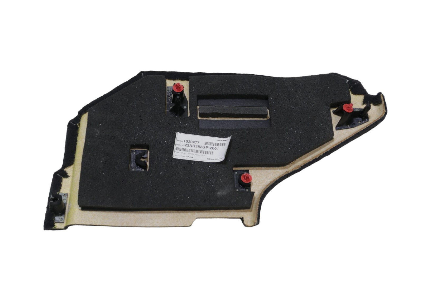 McLaren GT Front Left & Right HVAC Center Console Carpet Trim 2020 - 2023 OEM