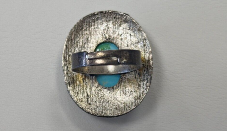 Dyed Turquoise Adjustable Ring - image 4