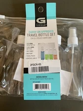 Travel Bottles 8 Piece Set Zip Top Bag Clear Labels Funnel Pump Gforce Plastic