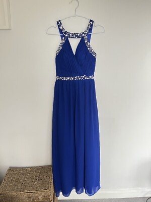 Quiz Royal Blue Embellished Maxi Dress 6 | eBay