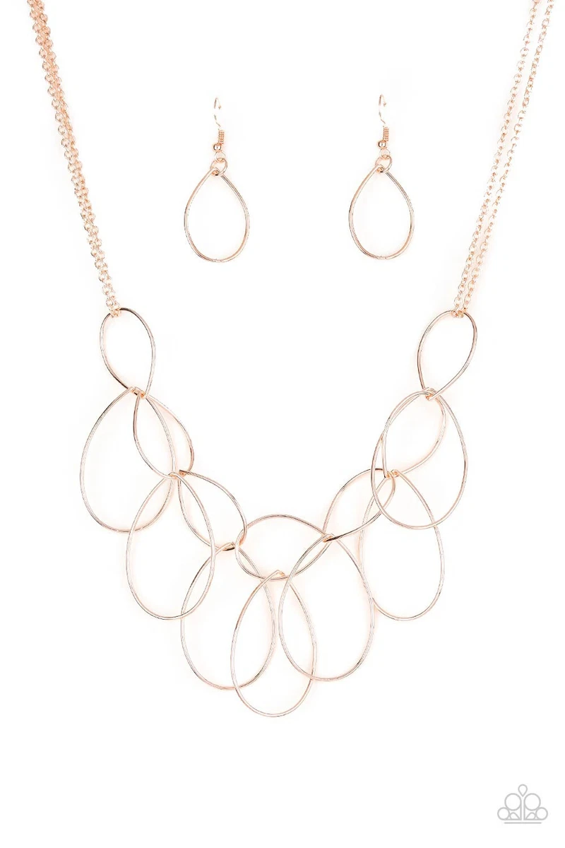 Paparazzi rose 2024 gold necklace