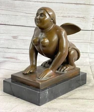 RARE Vintage European Finery Art Deco Egyptian Revival Bronze Sphinx By BOTERO