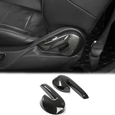 Seat Backrest Adjust Button Handle Cover Trim Decor Carbon For Ford Mustang 15+