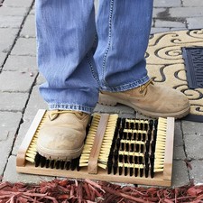 Double SHOE BOOT CLEANNER Wellington Door MAT Scraper Brush Outdoor UK