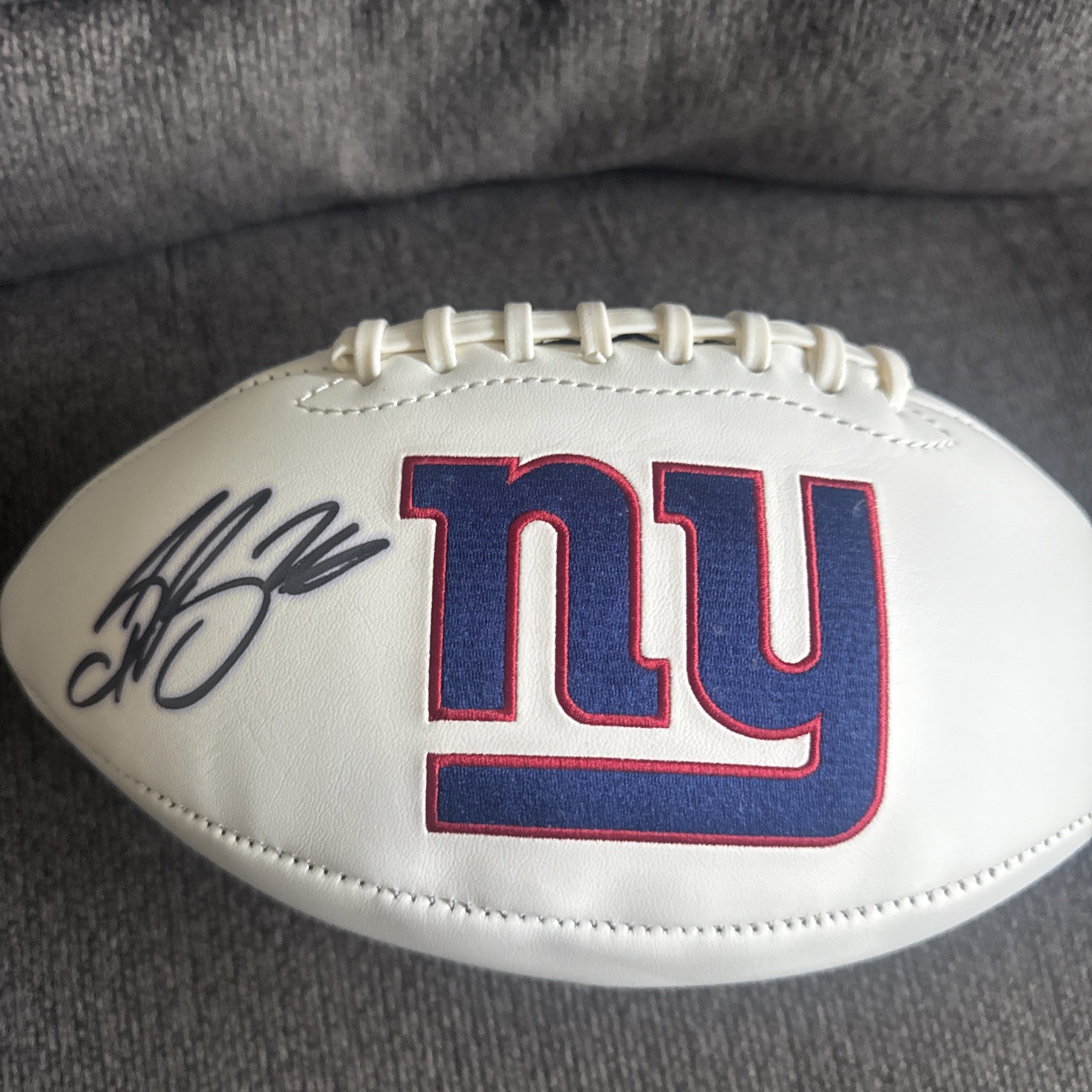 Saquon Barkley Signed New York Giants Logo Football (BAS) Cert