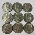 Lot of 9 Kennedy half dollar coins post 1964