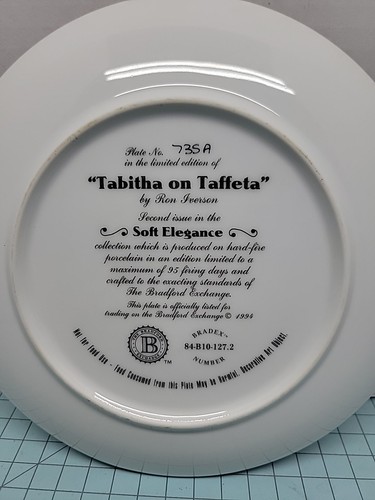 BRADFORD COLLECTOR PLATE-- TABITHA ON TAFFETA - Picture 10 of 16