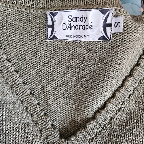 Sandy D'Andrade 3-teiliges Outfit grün offen Strick Shirt Cardigan weites Bein Hose - Bild 17 von 17