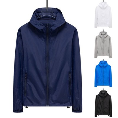 Stilvoll Draussen Herren Windjacke Mantel Wasserdicht Oberbekleidung Jacke