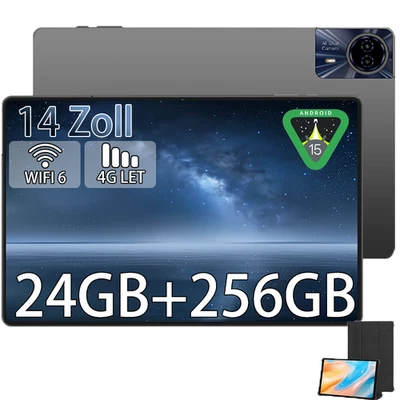 SENLINTECH 2025 nuovo tablet 14 pollici Android 15 24 GB RAM + 256 GB 8000 mAh 4G LTE 2SIM WlFl 6 GPS