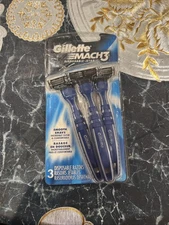 Gillette MACH3 Disposable 3 Razors 3 Blades Smooth Shave READ