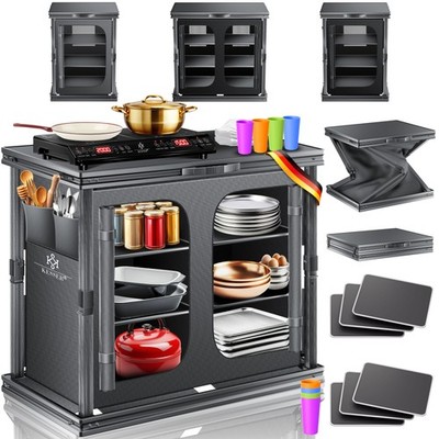 KESSER  Campingküche faltbar Reise & Camping Schrank Outdoor Küchen Box Zubehör