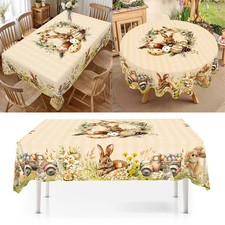 Vintage Ostern Tischdecke mit Hasen Eiern Blumen Rechteckig oder Rund