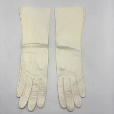 Vintage White Leather Dress Gloves Womens Size 6 Opera Ballroom Event