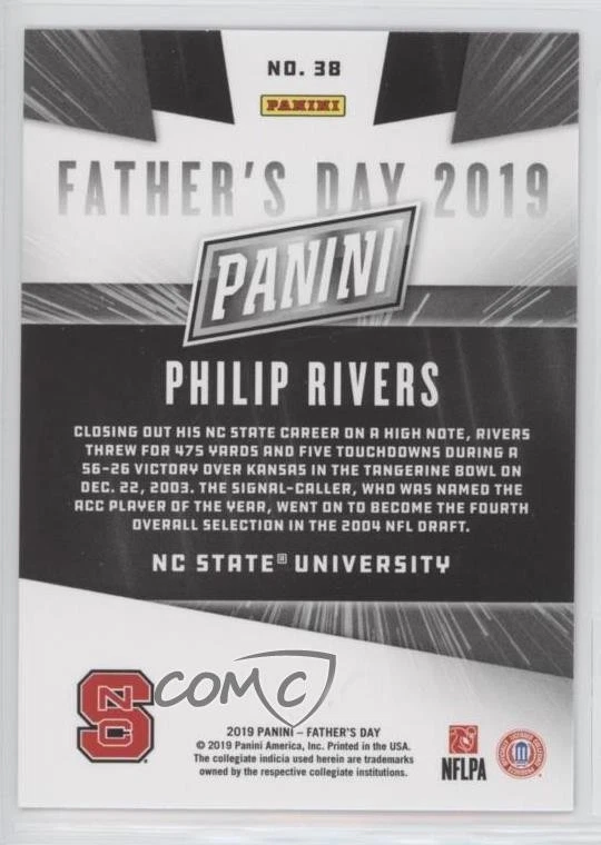 2019 Panini Father's Day Philip Rivers #38 - Image 2 of 2