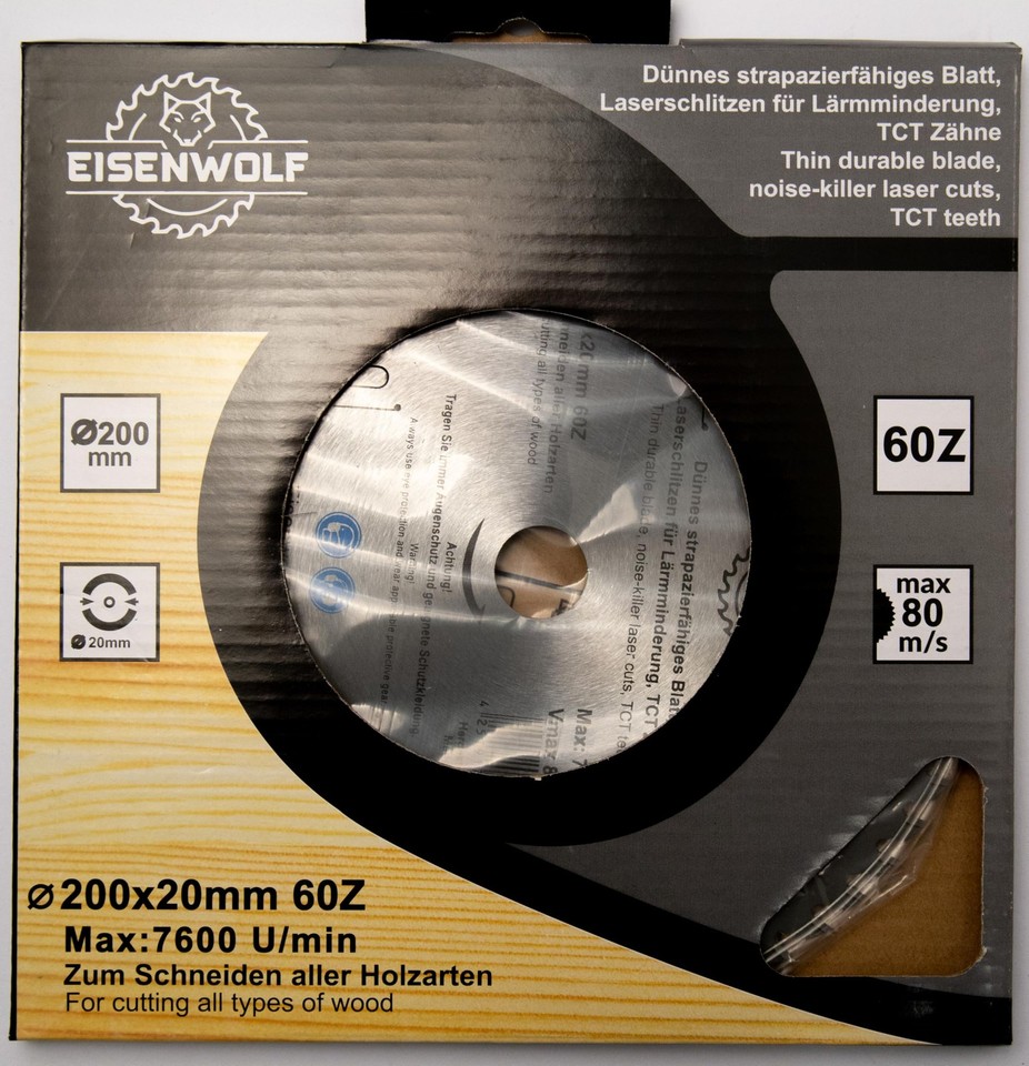 Chrom-Sägeblatt Für Kreuzschnittsäge – D 254mm, T60, Bohrung 5/8", Präzise Schnitte