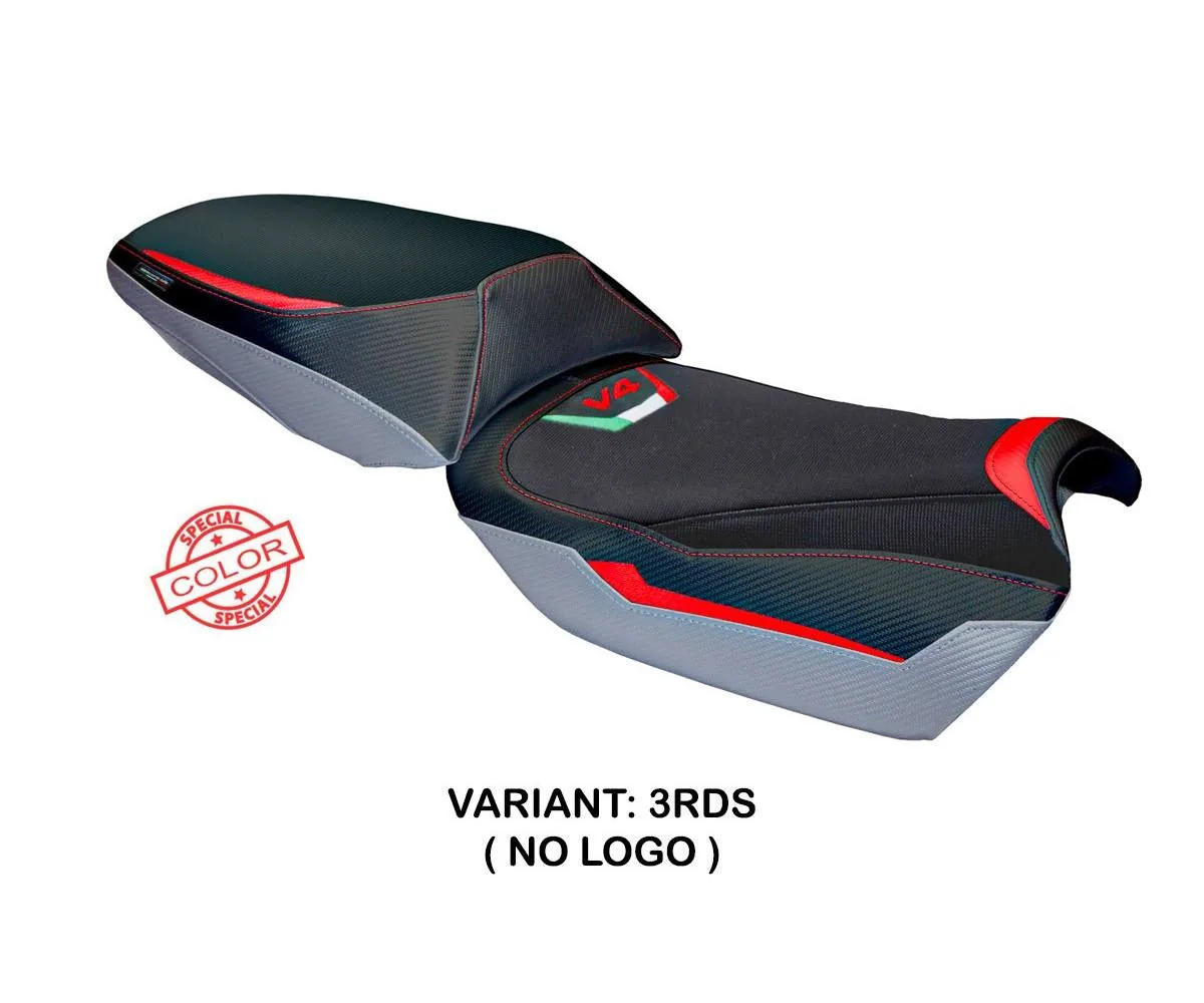Seat cover Adria Red-Silver Tpz compatible DUCATI MULTISTRADA V4 RALLY 2023 2026