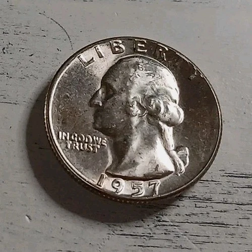 1957-P BU *Type B Rev.* 90% Silver Washington Quarter  ~ Free Shipping! #3